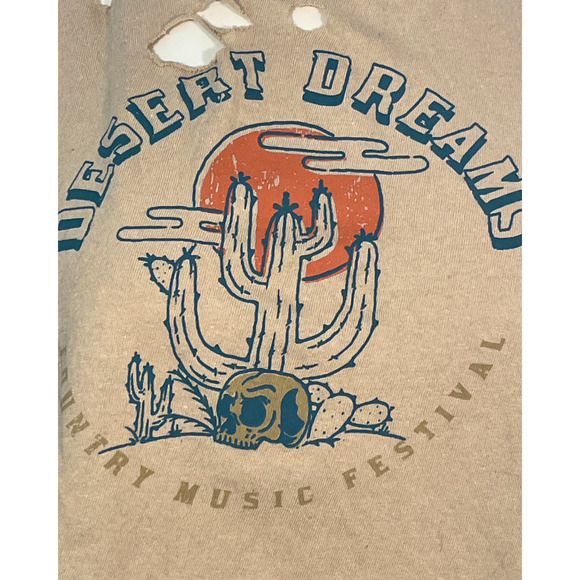3/$20 Recycled Threads Junior's Sz L Distressed Cropped Tee Desert Dreams County - Picture 6 of 9